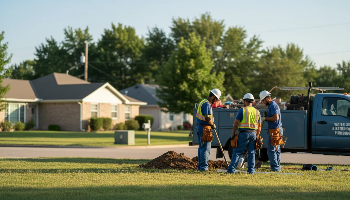 Residential water line and bathroom plumbing service in Andale, KS
